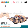 Pequeno canal 7 controle infravermelho modelo blindado militar tanque do rc 01:16